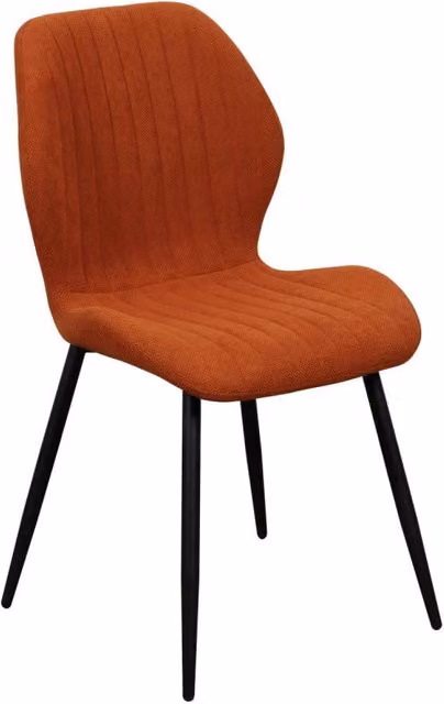 Set di 4 Sedie Jole In Tessuto Terracotta Gambe In Metallo Nere Dimensione 47x58x85cm