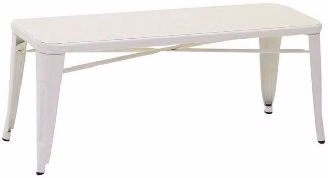 Panchina Bristol Vacchetti in metallo bianco per giardino e balcone L: 103 cm, P: 38 cm, H: 45 cm