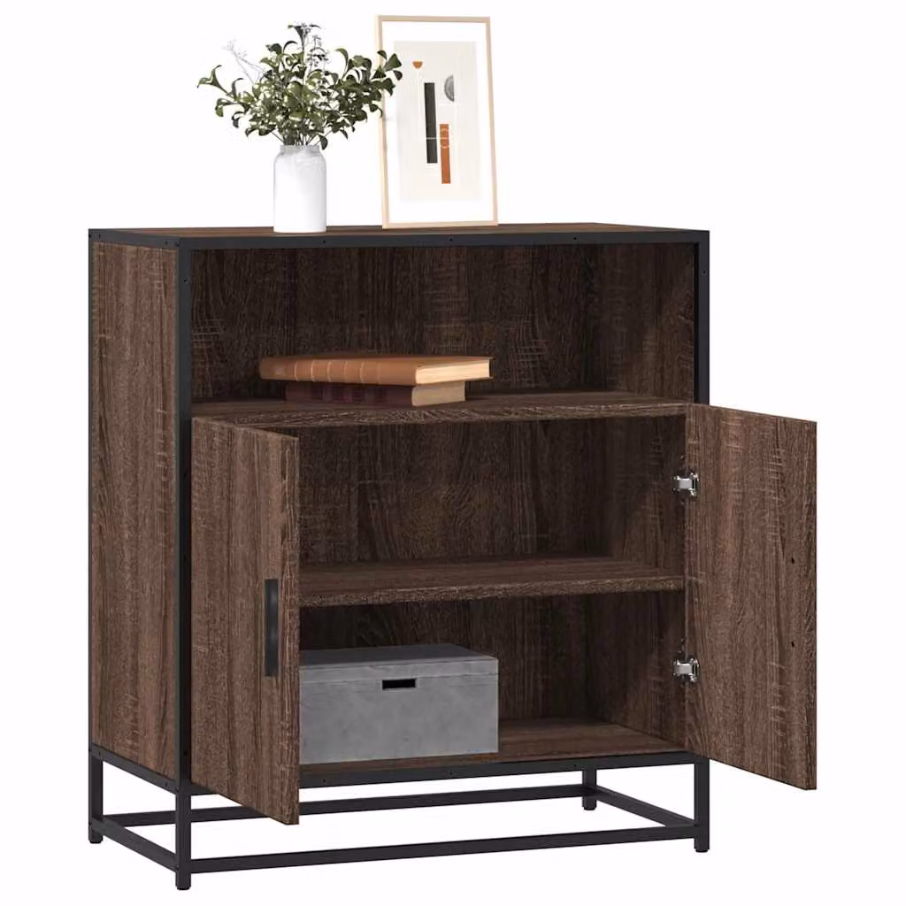 Credenza in stile industriale vidaXL in legno e metallo, colore marrone, L 68 cm x P 35 cm x H 76 cm