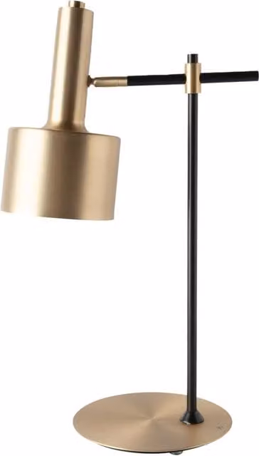 Lampada da tavolo alluminio oro e acciaio nero