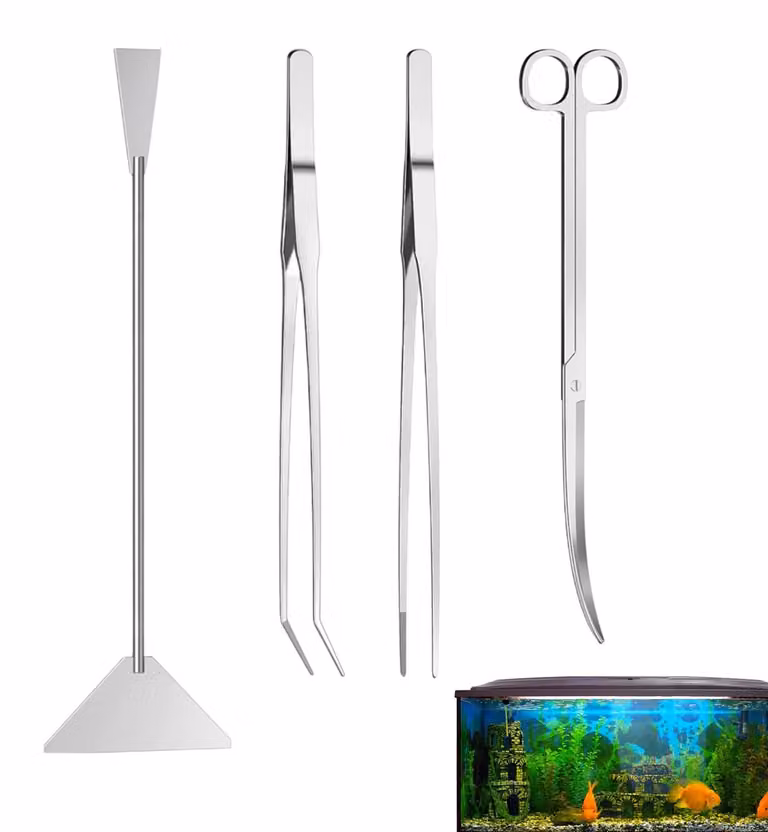 Kit di strumenti per acquari in acciaio inossidabile - Set 4 in 1
