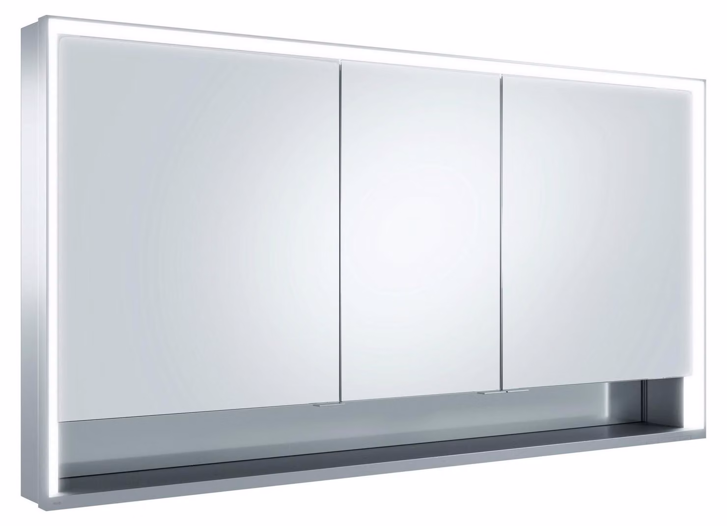 KEUCO Royal Lumos armoire de toilette murale 3 portes, porte courte, étagère ouverte, 1400mm, 14326171301, 14326171301