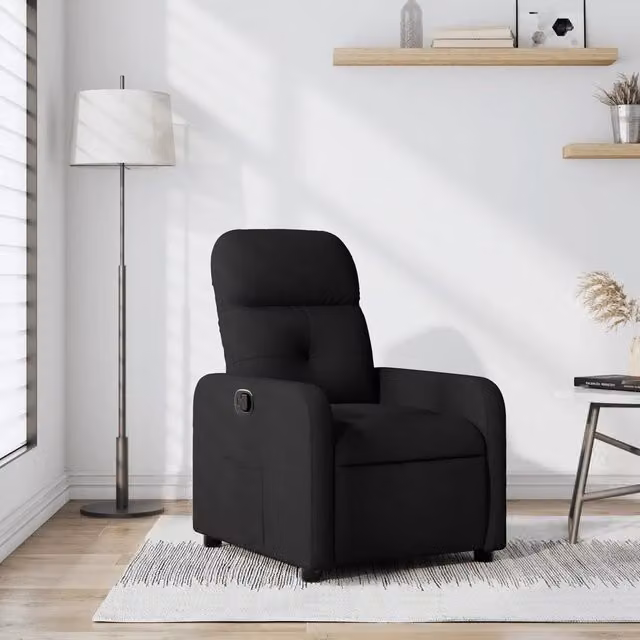 Divano Sedia-Poltrona Reclinabile in Tessuto Nero 290939