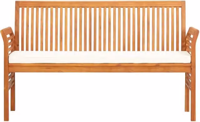 Panca da Giardino a 3 Posti-Sgabello-Panca da esterno 150 cm in Legno Massello di Acacia