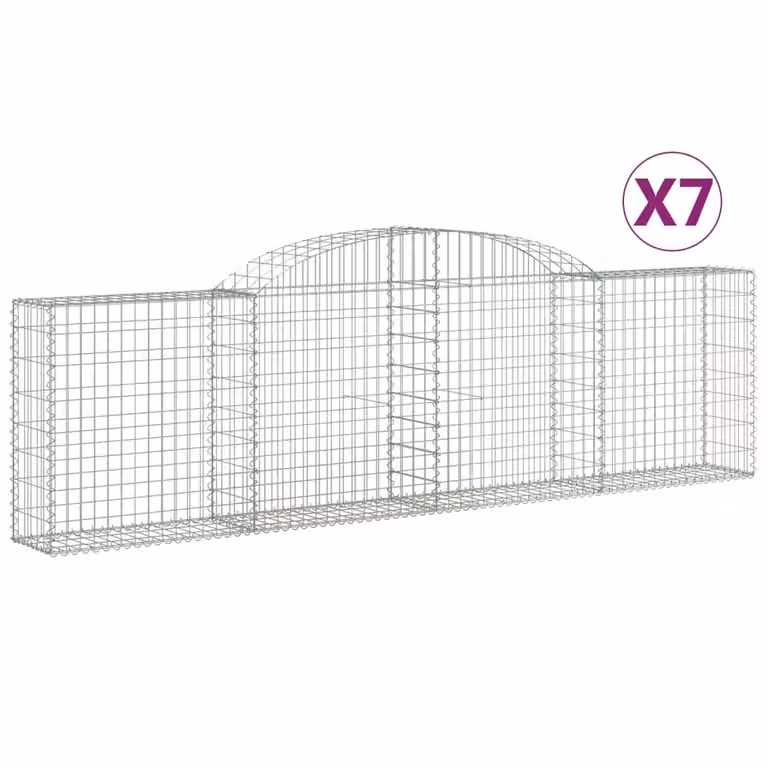 Cesti Gabbioni ad Arco 7 pz 300x30x80/100 cm Ferro Zincato