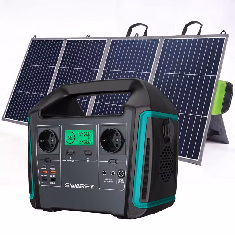 Stazione di ricarica portatile S1000 con pannello solare 200W,generatore solare 725,76Wh,1000W(1500W picco) CA, generatore emergenza,accumulo solare