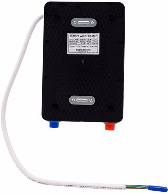 Scaldabagno elettrico a flusso continuo, nero - 6500 W - 43 cm - Riscaldamento rapido dell'acqua