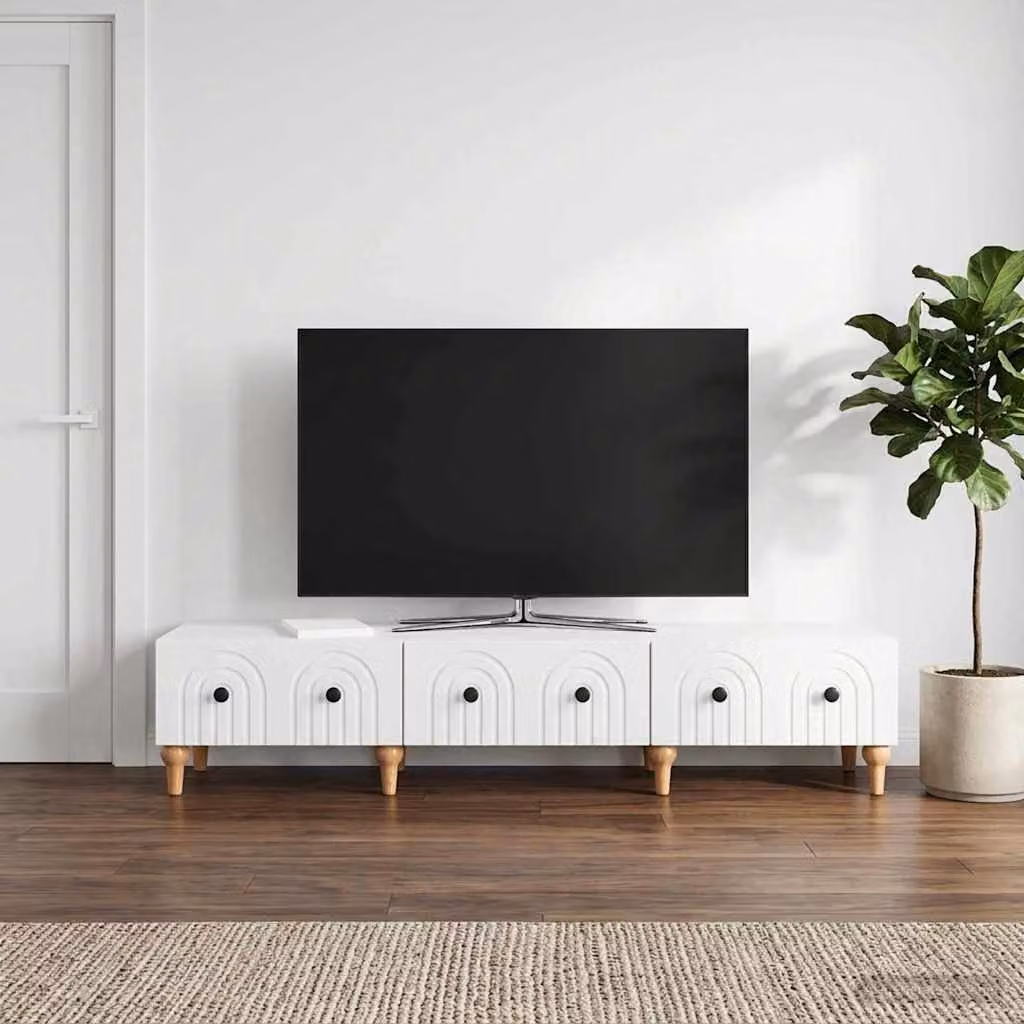 Mobile TV moderno vidaXL Bianco in legno ingegnerizzato L 147 x P 34,5 x H 30 cm