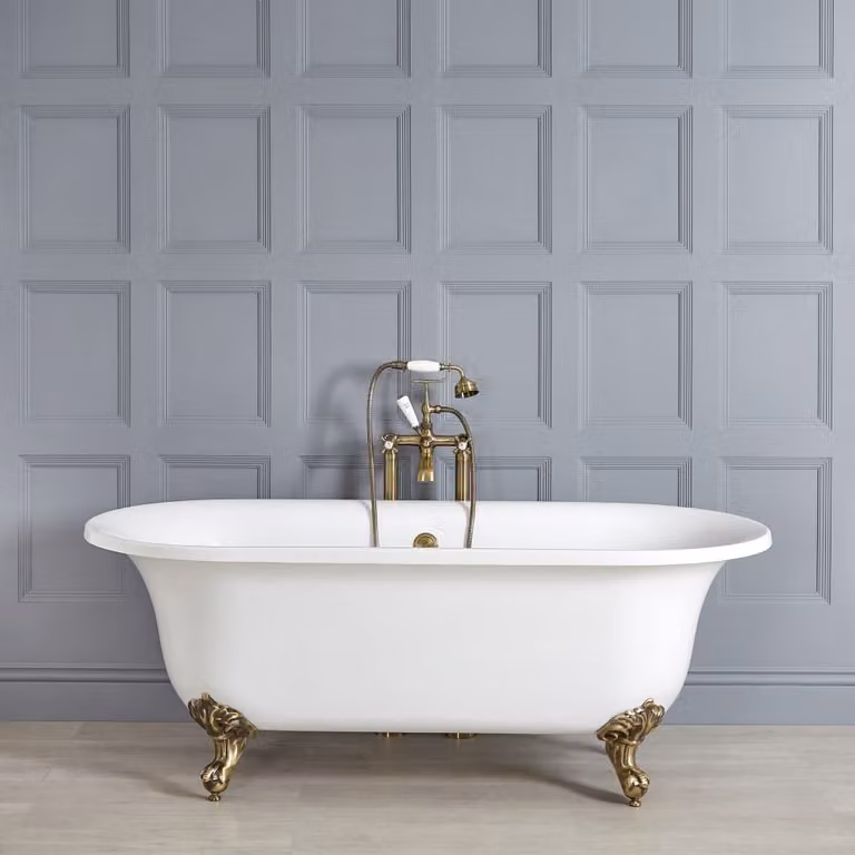 Vasca Freestanding con Piedini Oro Spazzolato 1730x780mm - Stile Classico - Richmond