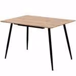 Tavolo da pranzo Emilia allungabile 120-150-180 x 80 cm, 4-10 persone, tavolo da cucina con struttura in metallo, effetto legno, colore: rovere