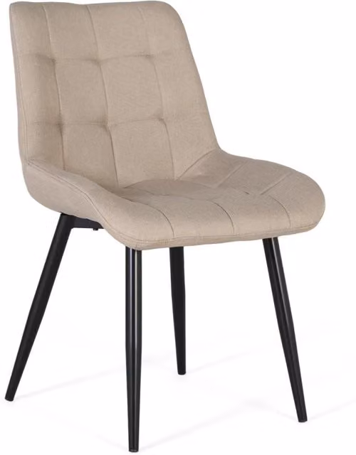 Set di due sedie rivestite in tessuto beige
