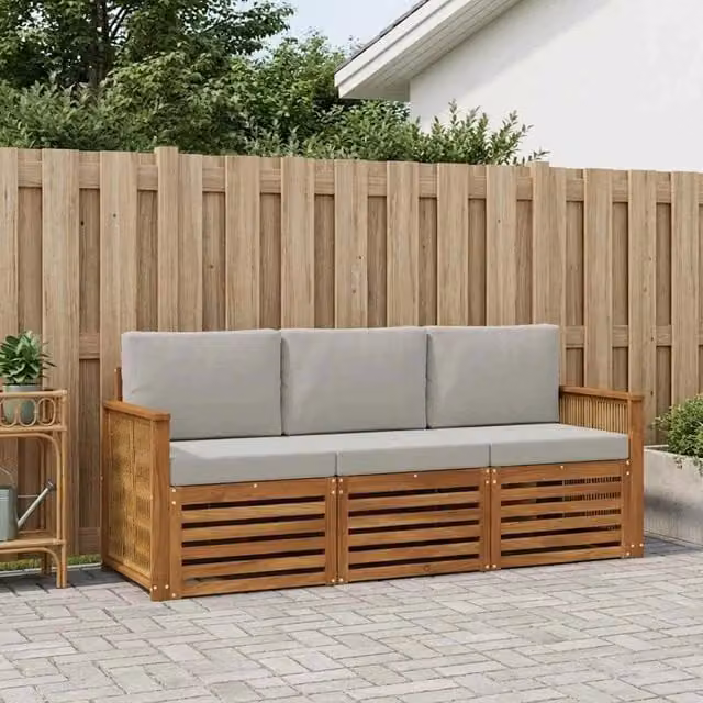 Set divani 3 pz Legno di Acacia Massello 3383967
