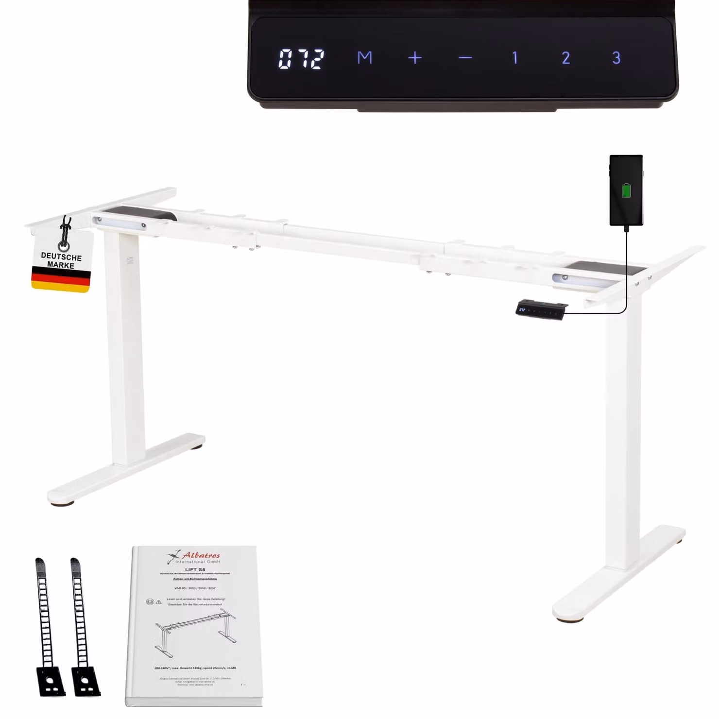Albatros International Albatros base scrivania LIFT, 2x motorizzato, telaio elettrico per scrivania regolabile in altezza con funzione di memoria per scrivania - gambe scrivania, telaio scrivania, scrivanie, scrivanie, scrivania Secretaire