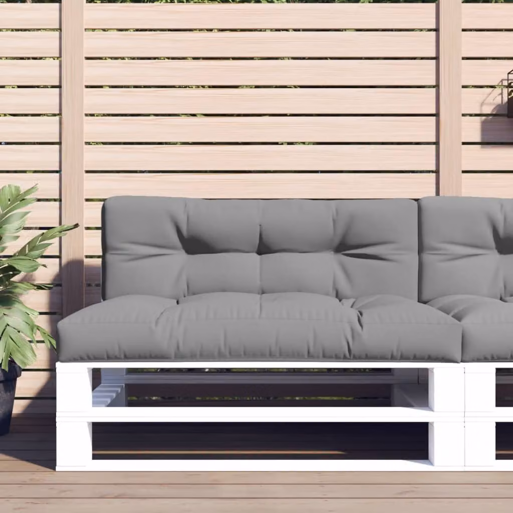 vidaXL Cuscino per Pallet Grigio in Poliestere, L/P/H: 120 x 40 x 12 cm