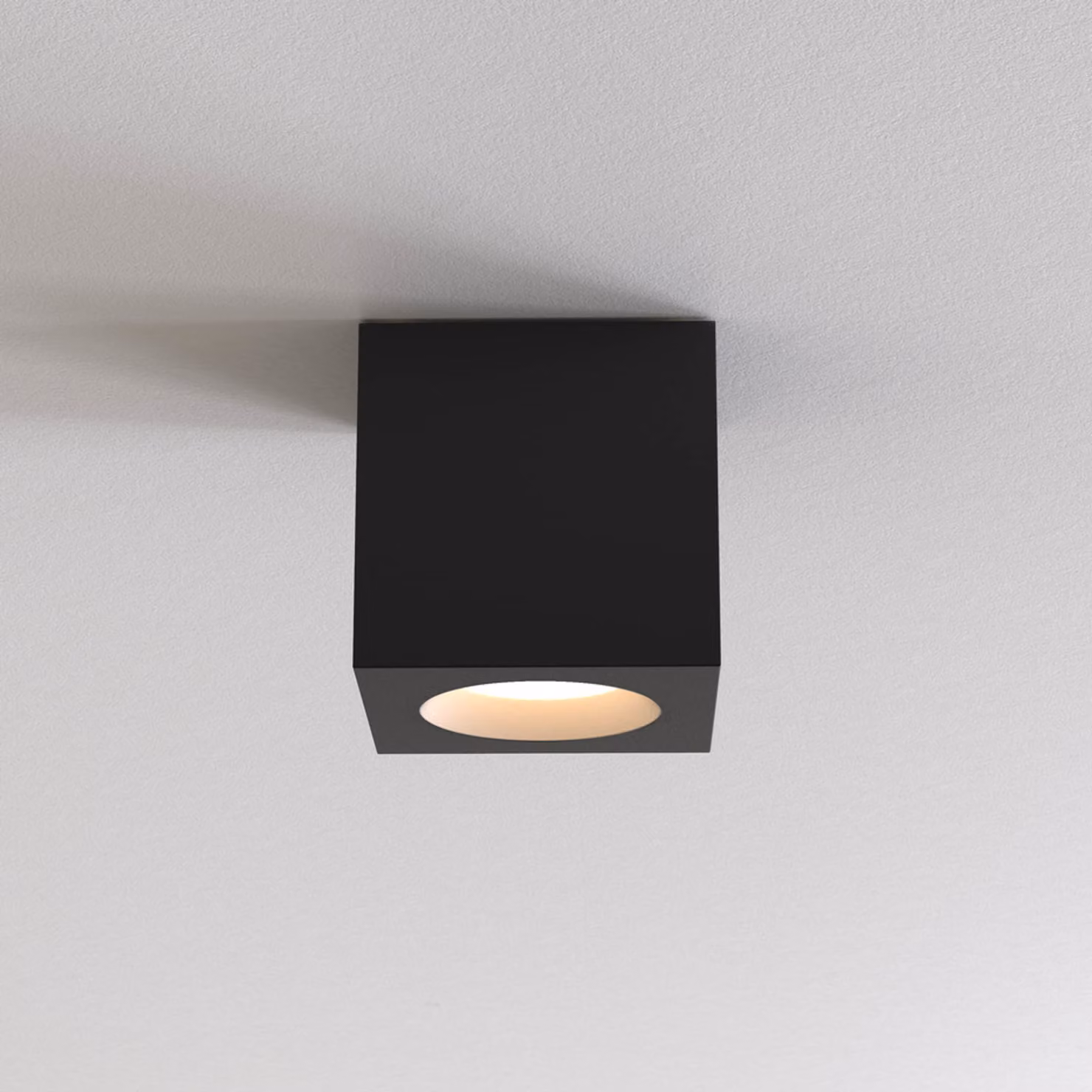 Astro Kos - Downlight quadrato da superficie Strutturato nero IP65, GU10
