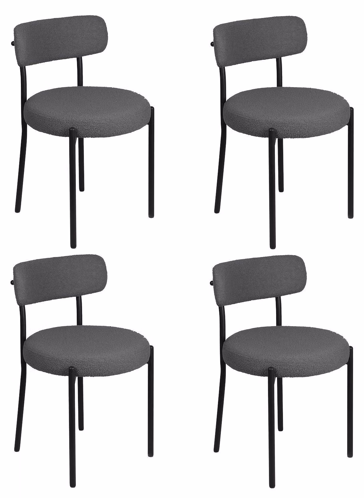 Sedie da pranzo - Sedie - Sedie per sala da pranzo - Sedie da cucina - Sedie per tavolo da pranzo - Set da 4 - Tessuto bouclé