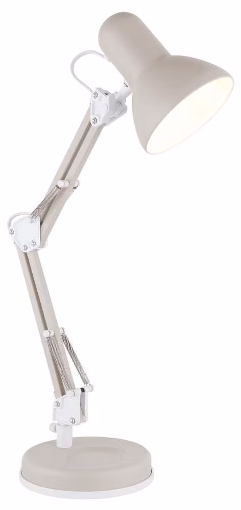 Lampada da tavolo, metallo, color sabbia, interruttore a bilanciere, H 59 cm
