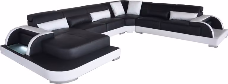 Leder Sofa Couch Wohnlandschaft Eck Garnitur Design Modern Sofas U-Form Couchen