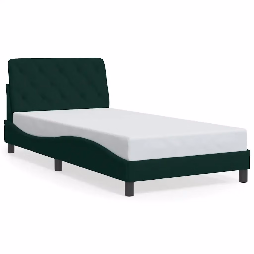 Giroletto vidaXL in Velluto Verde con Struttura Imbottita L/P/H: 200 x 100 x 74,5 cm – 2