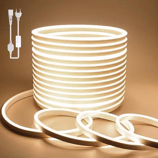 Striscia di Luce LED a Neon 10M Bianco Naturale - Luce LED Flexibile e Idrorepellente per Decorazione Interna