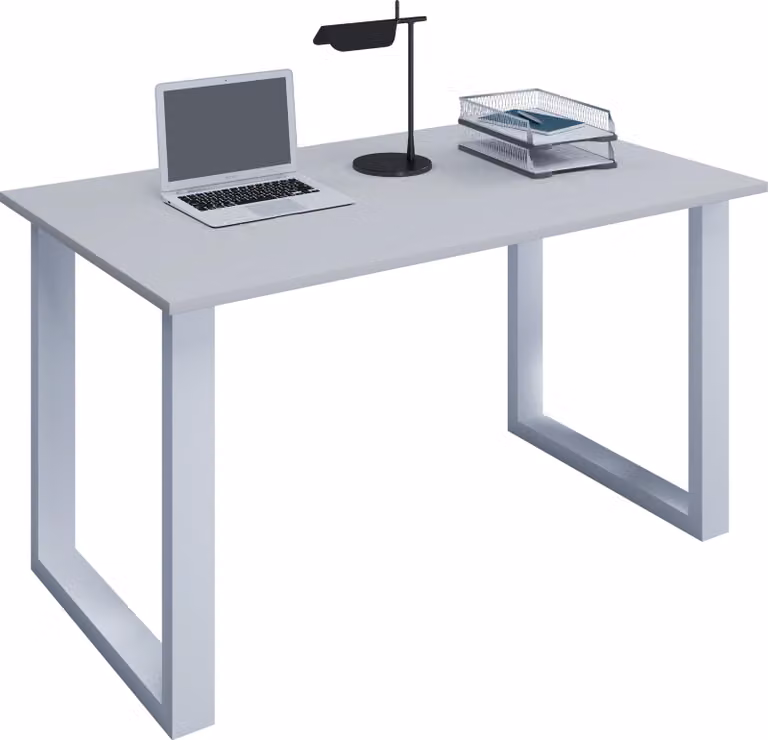 Scrivania in legno | H. 76 x W. 140 x T. 80 cm | Tavolo per computer semplice | piedini in metallo di alta qualità | Tavolo da lavoro | Mobili da ufficio - Lona U