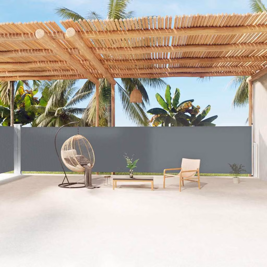 vidaXL Tenda da Sole Laterale Retrattile Antracite in Poliestere L: 1200 cm, H: 160 cm