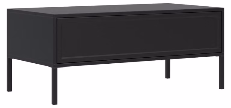 Selsey Velveto – Tavolino con cassetto - nero - 100x50 cm