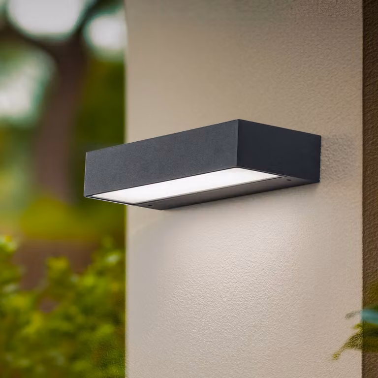 BEGA Applique da esterni a LED 24472, Nero, Alluminio, Moderno, Applique LED da esterni