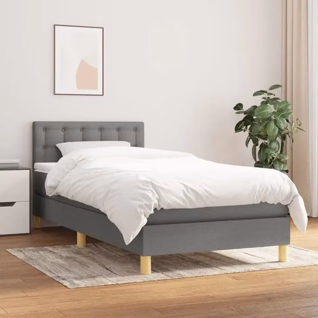 Letto Ibrido con Giroletto a Molle e Materasso vidaXL Grigio e Bianco L/P/H: 203 x 80 x 88 cm – 1