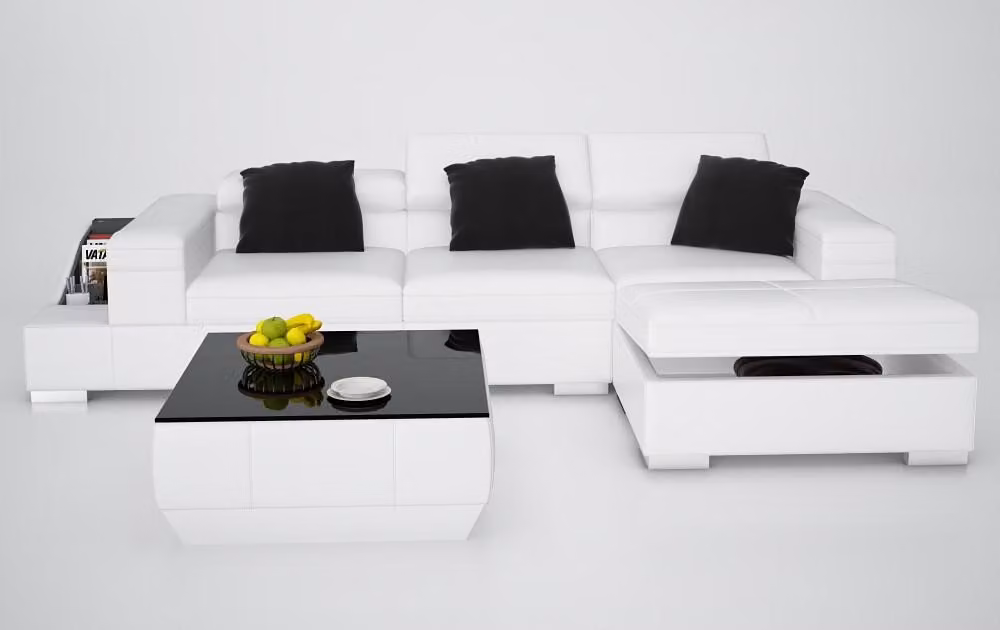 Ledersofa Sofa Couch Wohnlandschaft Ecksofa Eck Garnitur Design Modern K5006D