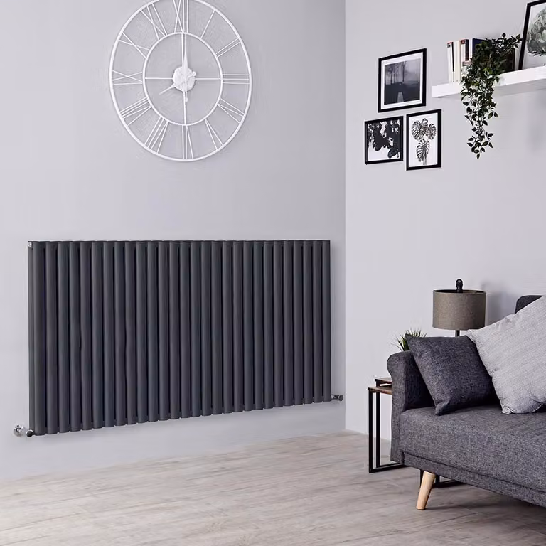 Radiatore Orizzontale Doppio Design Antracite 800x1652mm 2490W - Alta Potenza - Stile Moderno