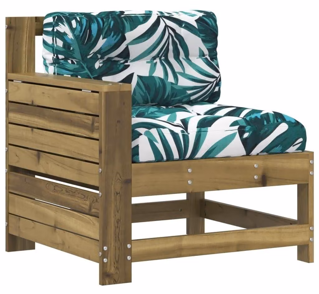 Panca da giardino in legno con cuscini per esterni