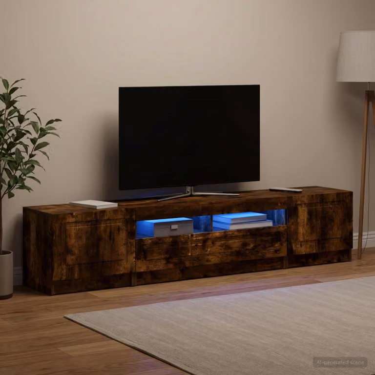 Mobile TV Stand vidaXL UTRECHT in Legno Ingegnerizzato Rovere Fumo Marrone per Soggiorno