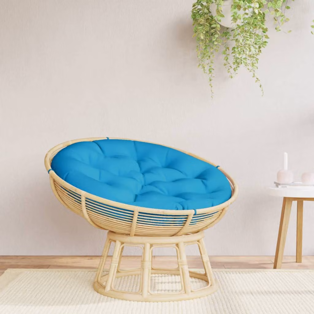 Cuscino rotondo vidaXL blu in poliestere traspirante e idrorepellente Ø 100 x 11 cm