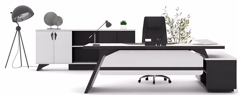 Arbeitszimmer Set Schreibtisch L-Form Couchtisch Büroschrank Büromöbel