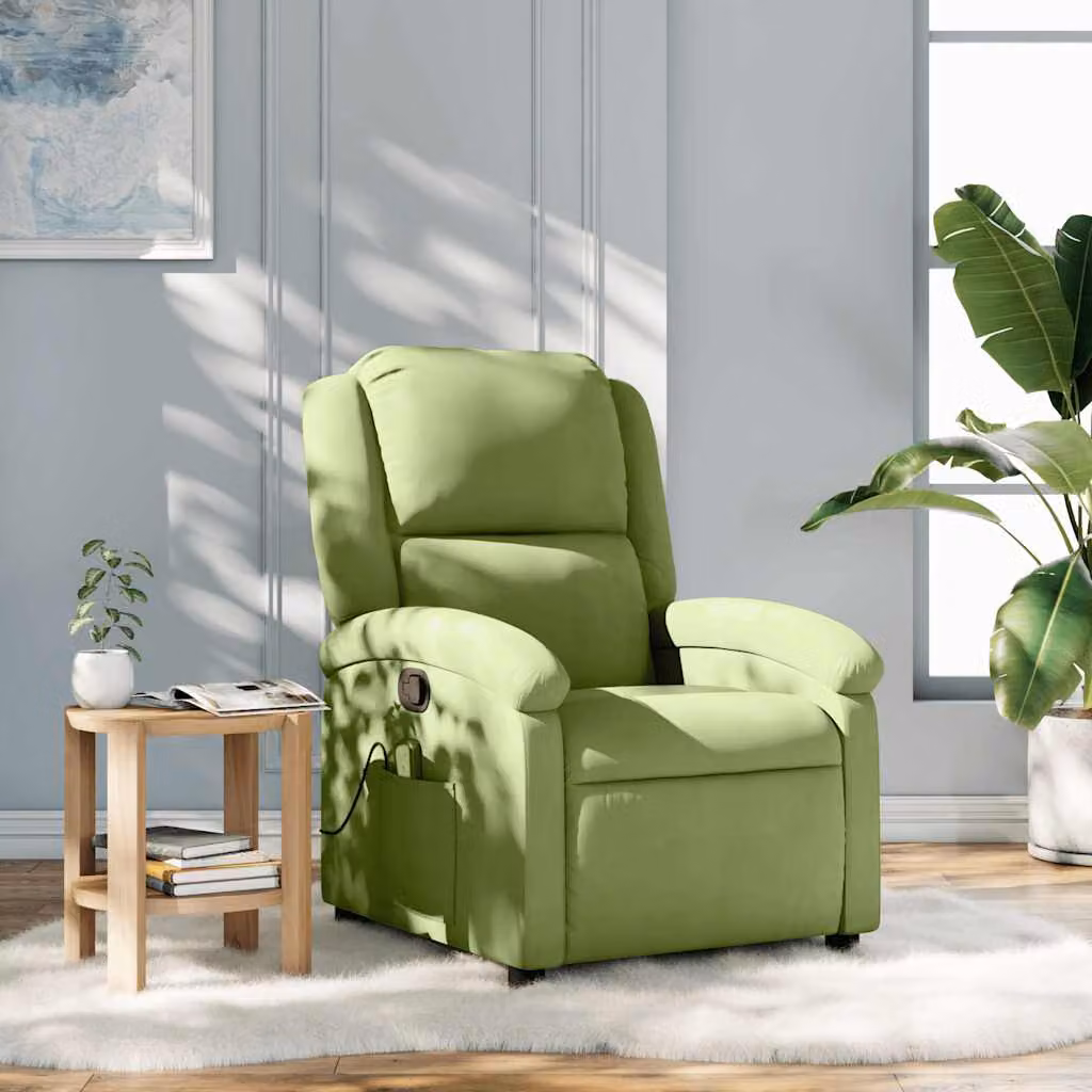 vidaXL Poltrona Relax Reclinabile Moderna in Velluto Verde con Braccioli