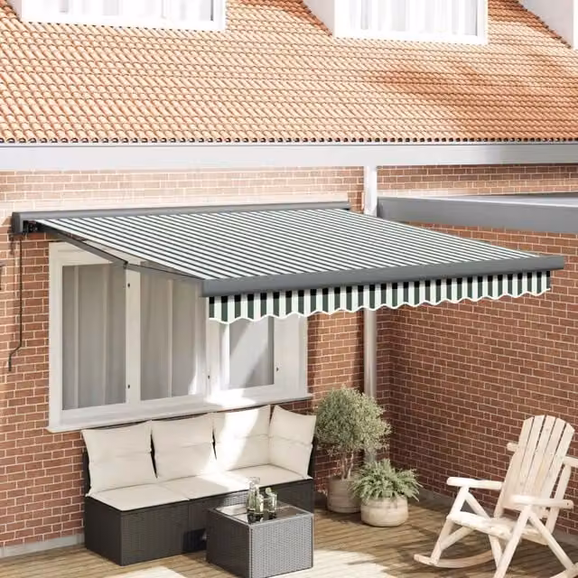 Tenda retrattile Verde e Bianco 300 x 250 x 165 cm 3330192