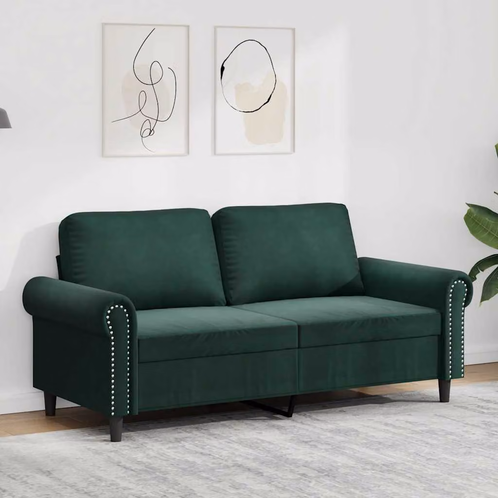vidaXL Divano Moderno in Velluto Verde con Struttura in Metallo per il tuo Soggiorno