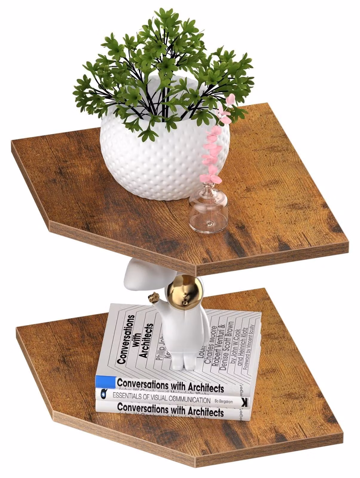 Set di 2 mensole da parete per angoli, lunghezza 26,5 cm