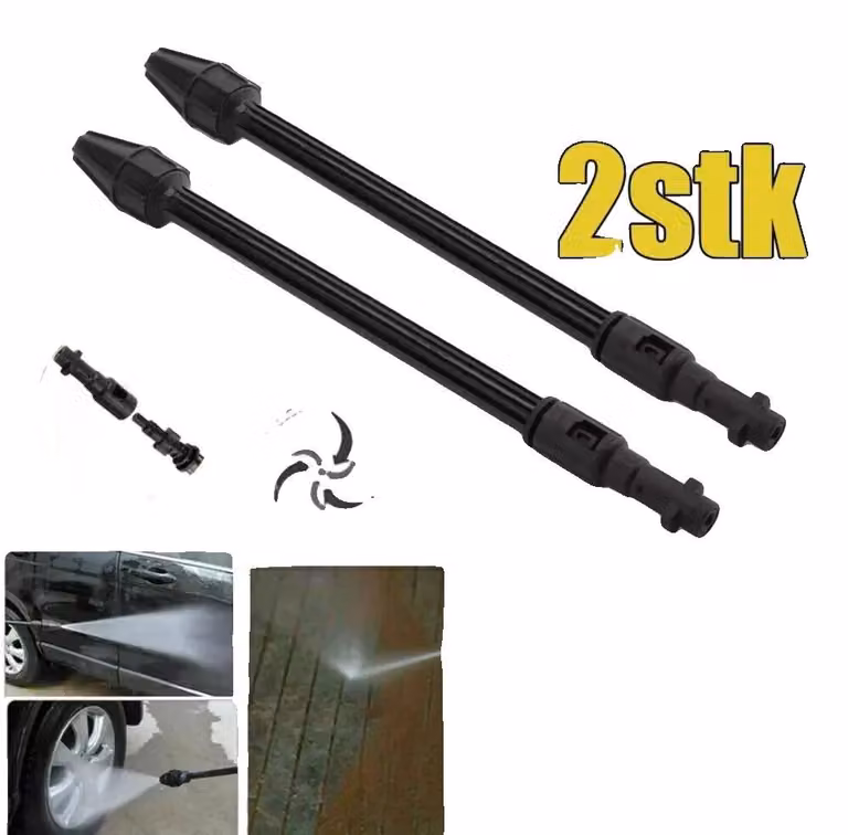 Ugello per idropulitrice, realizzato in PVC, pressione di esercizio 160 bar, compatibile con i modelli Karcher K2 e K7, colore nero, confezione contenente 2 ugelli
