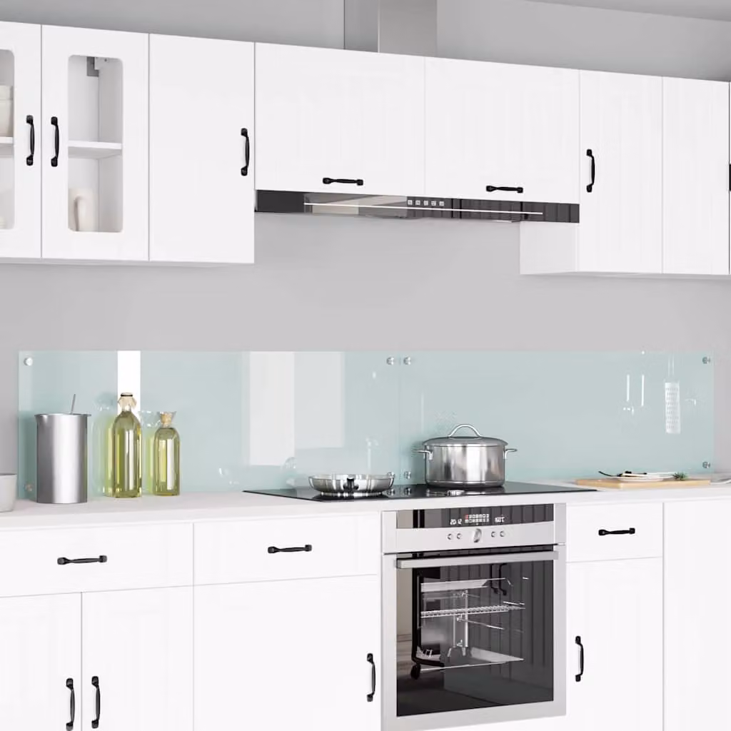 Set di 2 schienali da cucina vidaXL in vetro temperato bianco, L: 120 cm, H: 40 cm