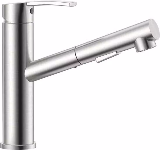 Apparecchio da cucina con rubinetto in acciaio inox, rubinetto da cucina con getto a sfera e getto aerato, rubinetto da cucina 360° girevole, finitura a specchio, alta pressione, modello [modello], serie [serie], codice prodotto [codice prodotto]
