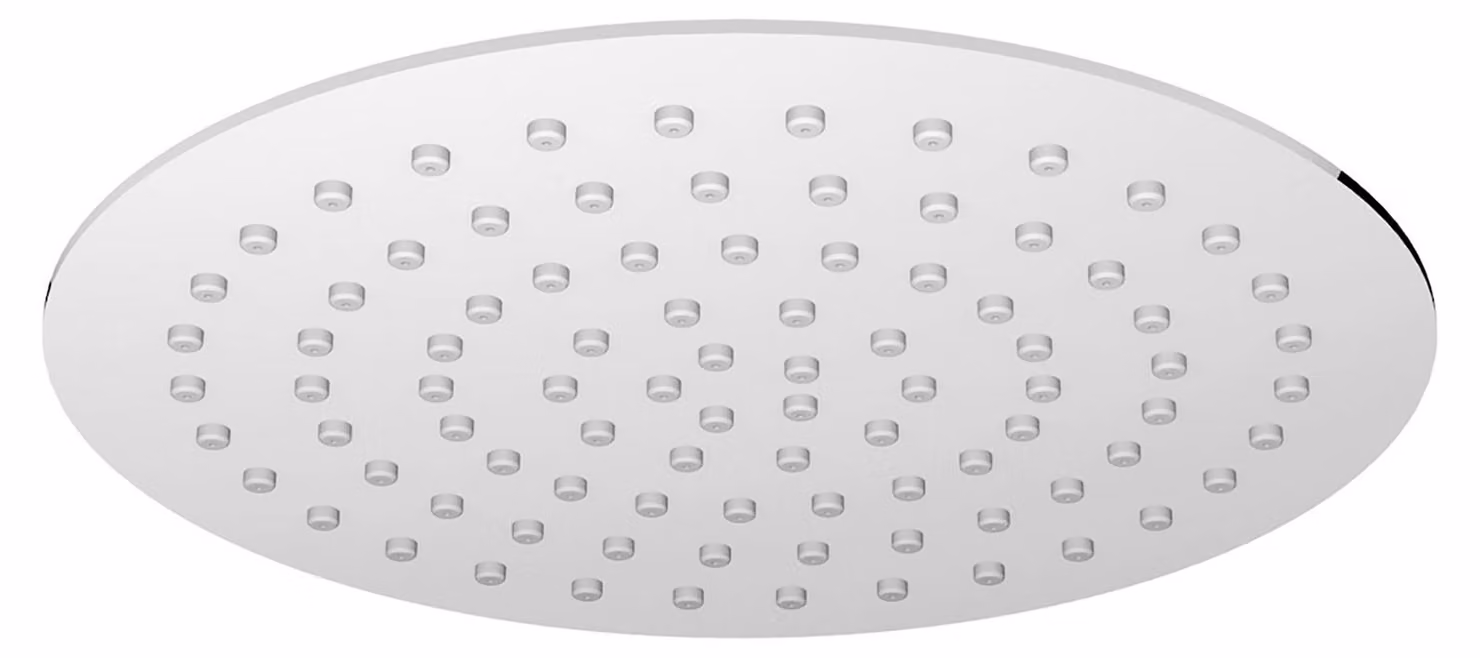 Schläfer 134800 | Rondo- Soffione Doccia Tondo 20cm Ultra Sottile in Acciaio Inox a Pioggia Anticalcare Alta Pressione, Snodo Regolabile Universale G 1/2, Cromo, Argento