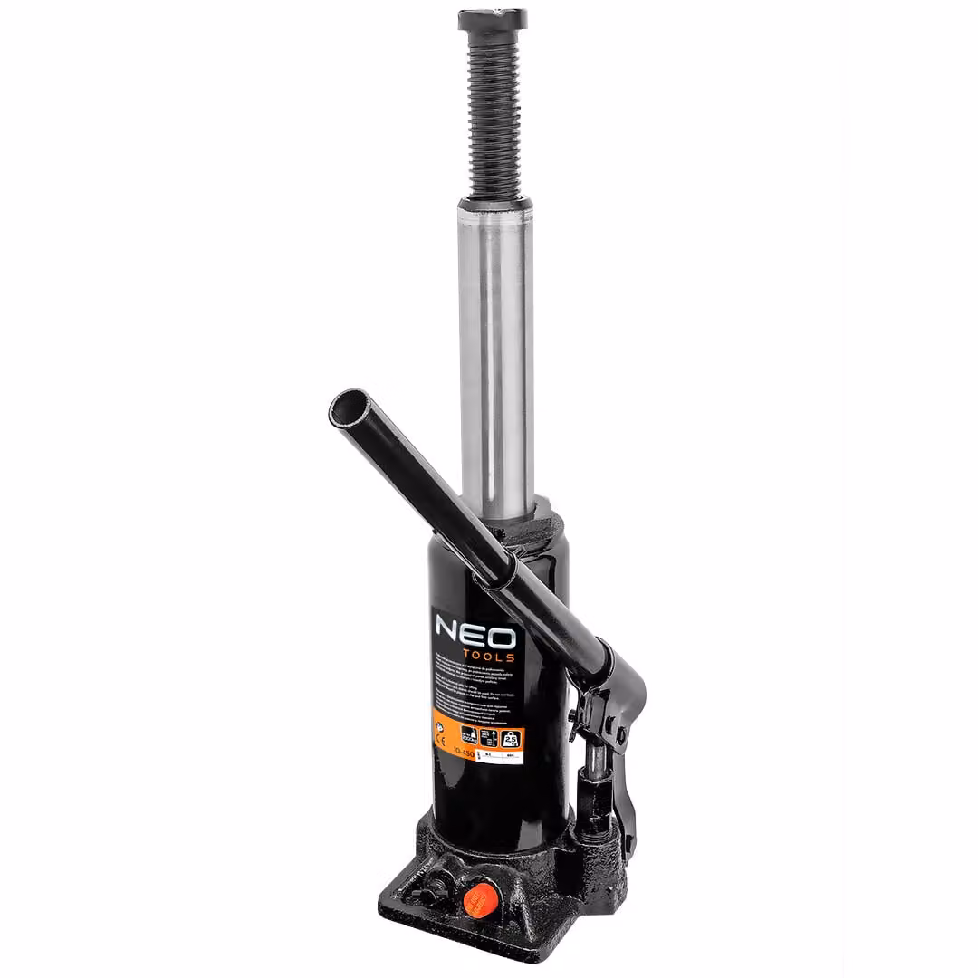 Cric per auto NEO TOOLS, sollevamento a colonna, portata 2 t, 181-345 mm, peso 2,5 kg, in acciaio, per servizi automobilistici e industriali