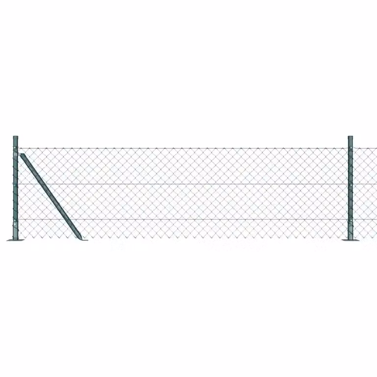 Recinzione a maglie vidaXL con base in cemento, verde, L: 10 m, H: 0,4 m