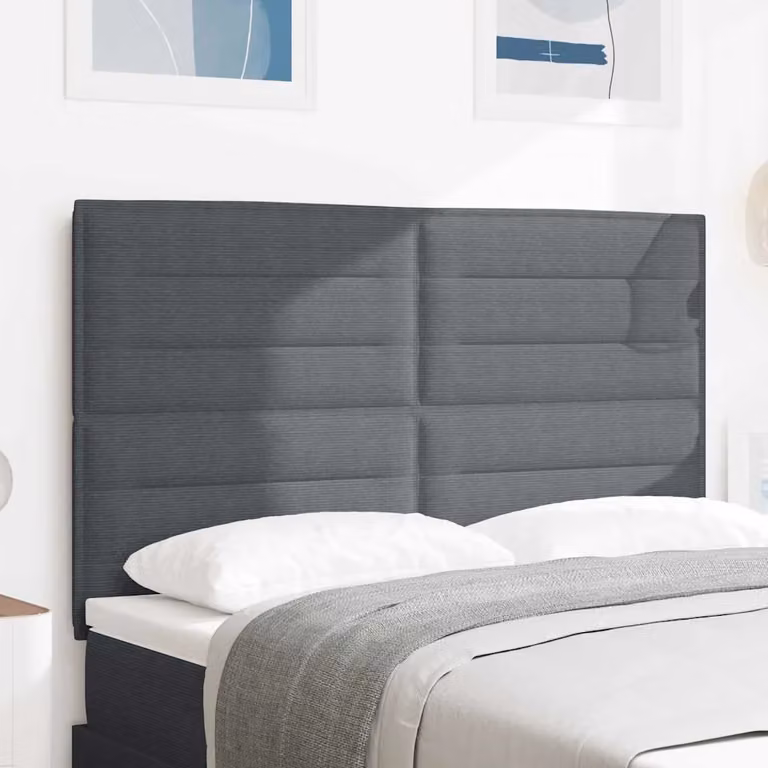 Testiera per letto moderna vidaXL in tessuto corda grigio, larghezza: 160 cm