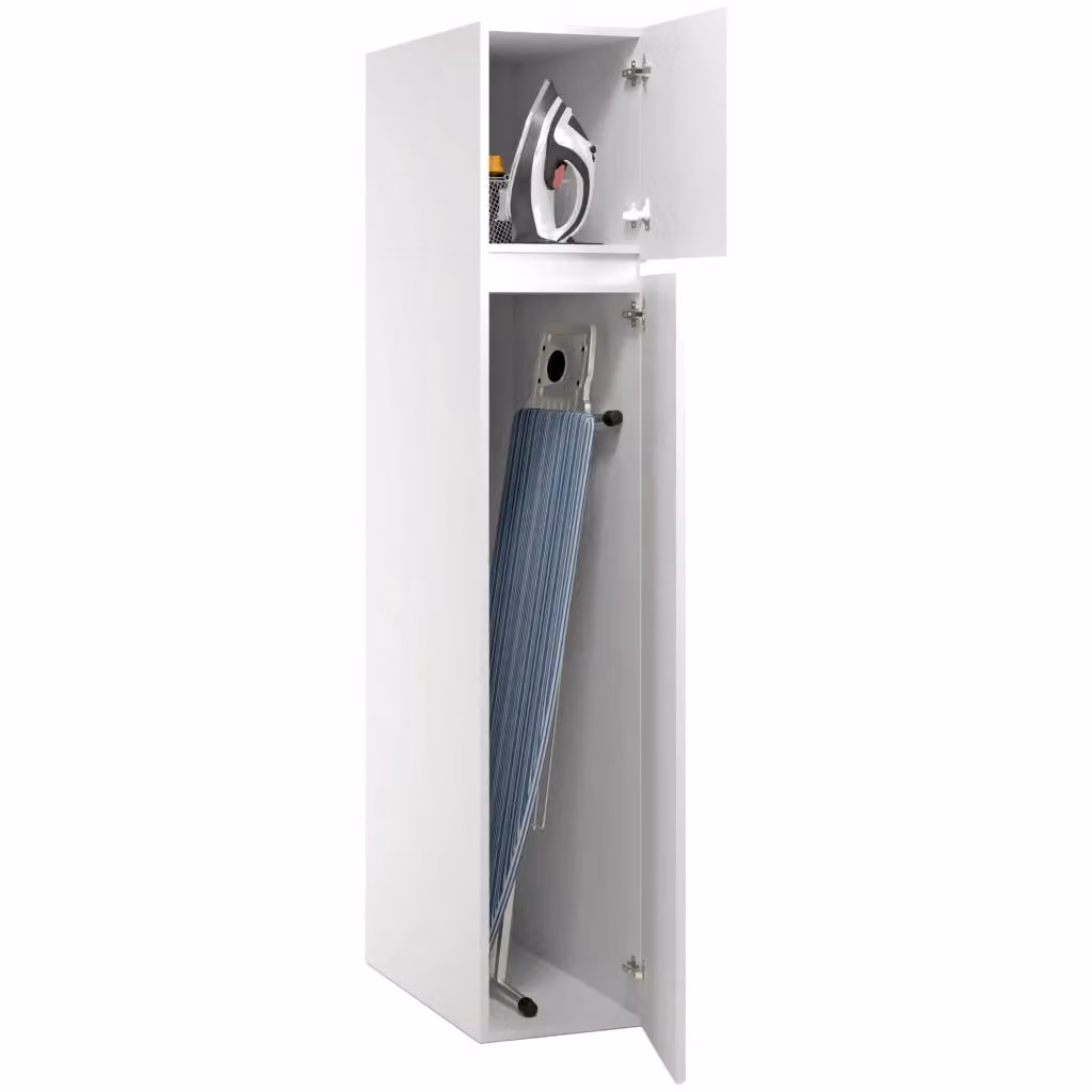 Armadio Multiuso Gilroy DMORA con 2 Ante e 3 Ripiani, Bianco Opaco, L: 35 cm, H: 195 cm – 2