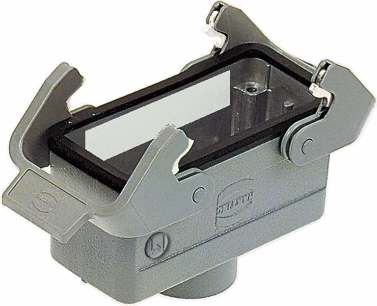 HARTING Han 16B HvE Alloggiamento di accoppiamento basso, 1xM25 uscita cavo diritta, con 2 staffe trasversali - 1 pezzo