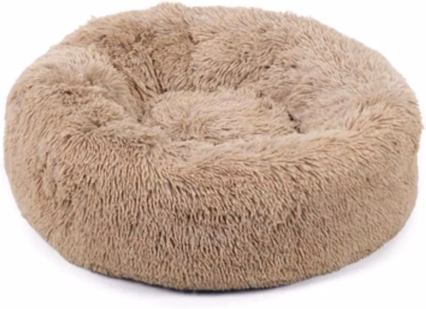 Cuccia per cani, 70 cm, in peluche, beige, traspirante, adatta ai cani