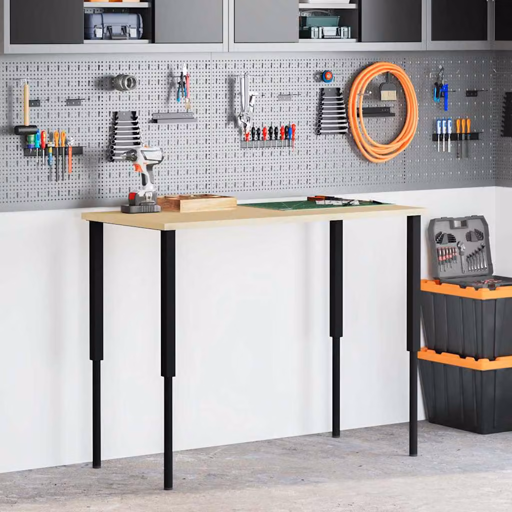 Set di 2 telai per banco da lavoro vidaXL in metallo nero opaco, L/P/H: 55 x 69-95,5 cm